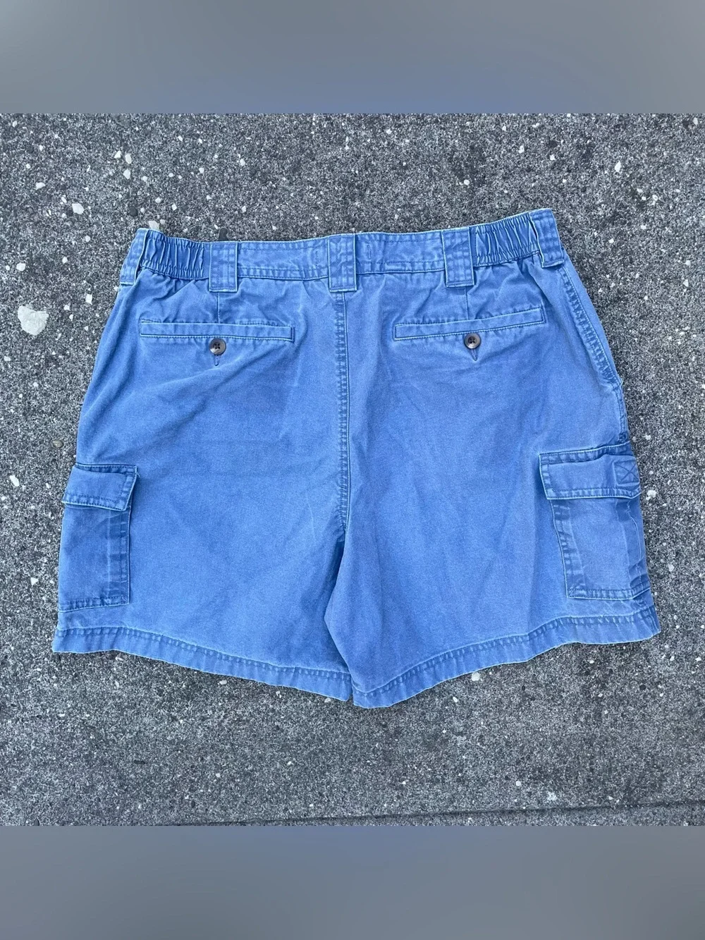 Vintage 90s LL Bean faded blue cargo shorts size 34